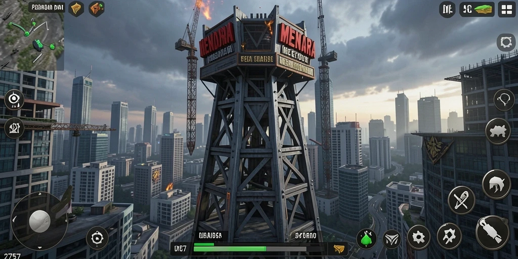 Gameplay menarik dari 2757 yang menyajikan pertahanan menara yang seru.