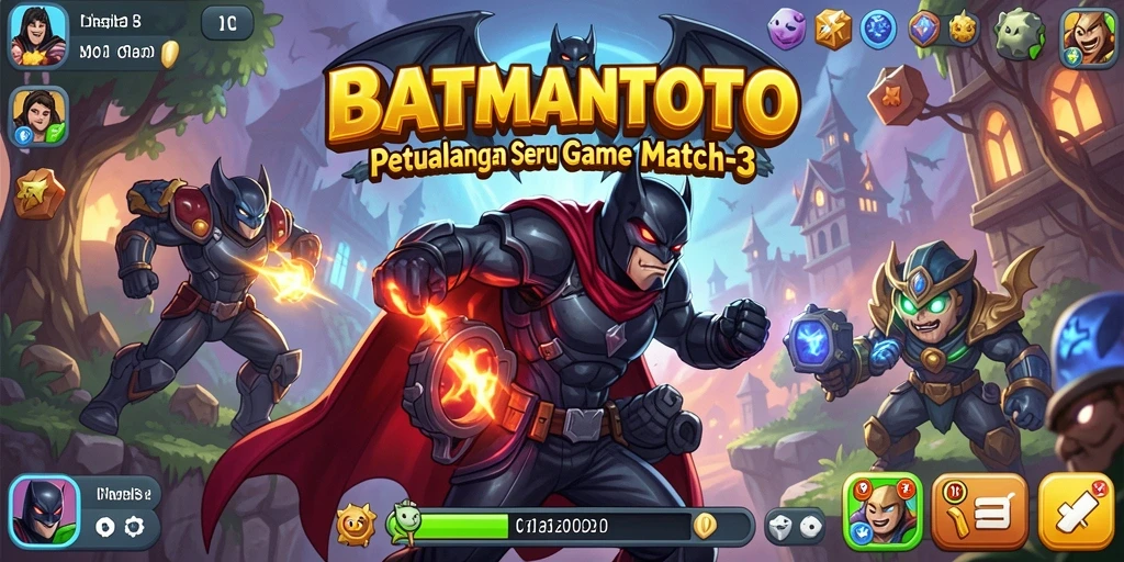Gambaran gameplay seru di BATMANTOTO dengan tantangan Match-3.