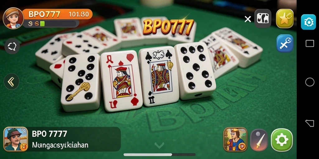 Tangkapan layar utama BPO777 menampilkan gameplay seru permainan Domino.