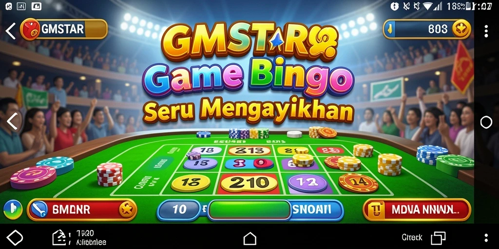 Screenshot gameplay GMSTAR yang menampilkan suasana seru bingo.
